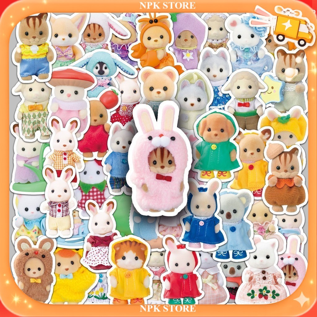🔥🇹🇭พร้อมส่ง🇹🇭🔥 51แบบ Sticker การ์ตูน ซิลวาเนียน แฟมิลี่ anthropomorphic animal SYLVANIAN FAMILIES