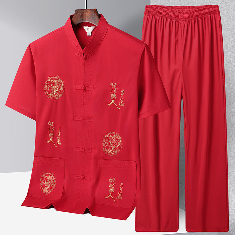 夏季新款男士中老年妈妈妈妈妈妈妈妈妈妈妈装X20Summer Tang Mens Middle-