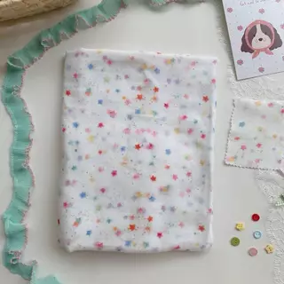 สีสัน Gypsophila ผ้าทรายสองชั้นเสื้อผ้าเสื้อผ้าหน้าแรกอุปกรณ์เสริมผมกระเป๋าแหวนผม Handmade diy ผ้า