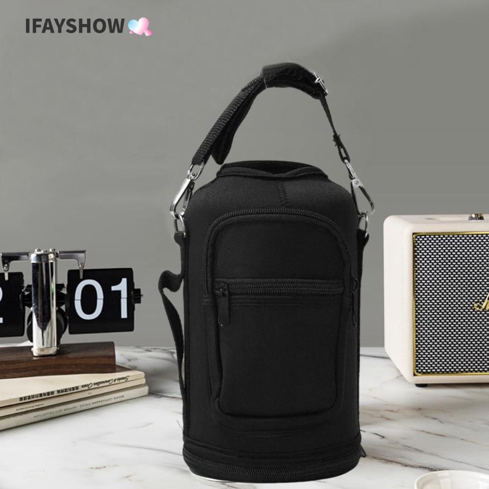 IFAYSHOW ปลอกถ้วยแก้วสูญญากาศความร้อน, แบบพกพาพร้อมสายสะพายไหล่ปรับได้กระเป๋าใส่ขวดน้ํา, กระเป๋าสะพายข้างถ้วยฉนวนความจุขนาดใหญ่ที่ทนทาน