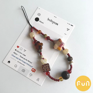 ขายร้อนดาวดอกไม้แฮนด์เมดลูกปัดโซ่โทรศัพท์มือถือสายรัดข้อมือสร้อยข้อมือป้องกันการสูญหายพวงกุญแจกล้องเสน่ห์โซ่ตกแต่งจี้