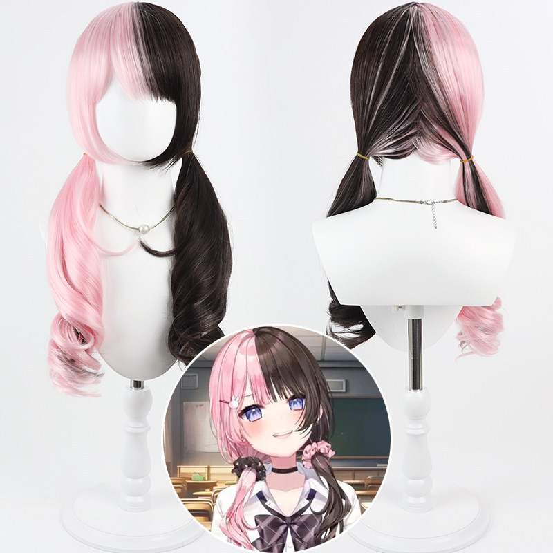 VTuber Tachibana Hinano Cosplay Wig Simulated Scalp Two-tone Splicing Cosplay Wig