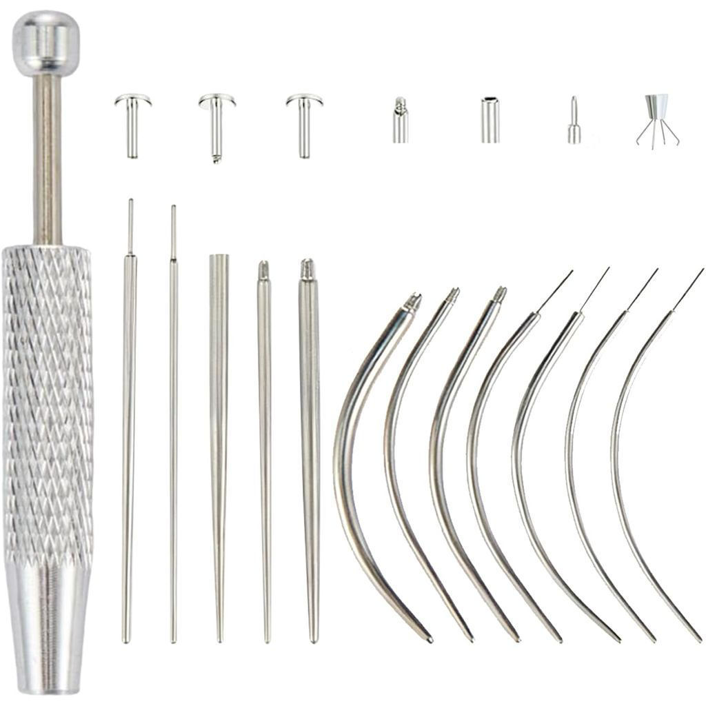 เจาะกรวยบอลโลภเครื่องมือ and12สแตนเลสแบนกลับต่างหูตรง PinsCurved Needle14G16G18G20G ไม่มีเกลียวใส่เข