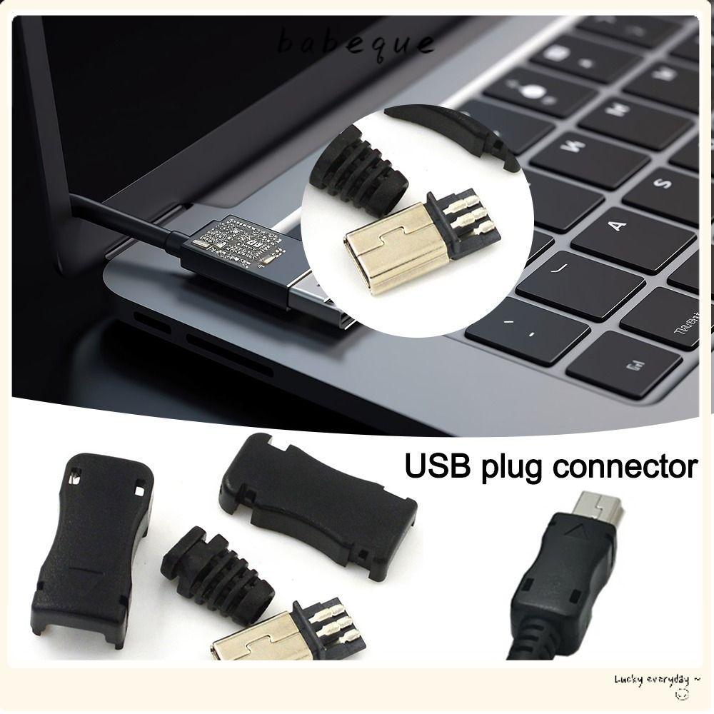 BABEQUE Mini USB Male Connector, DIY Mini USB Jack USB 2.0 Jack, 5Pin Plug Socket Male Plug Socket C