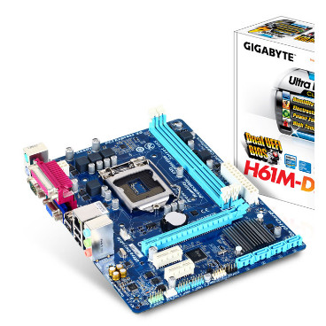 ยี่ห้อใหม่ Gigabyte/Gigabyte H61M-DS2 REV5.0 เมนบอร์ด Gigabyte H61 1155 เมนบอร์ด DDR3