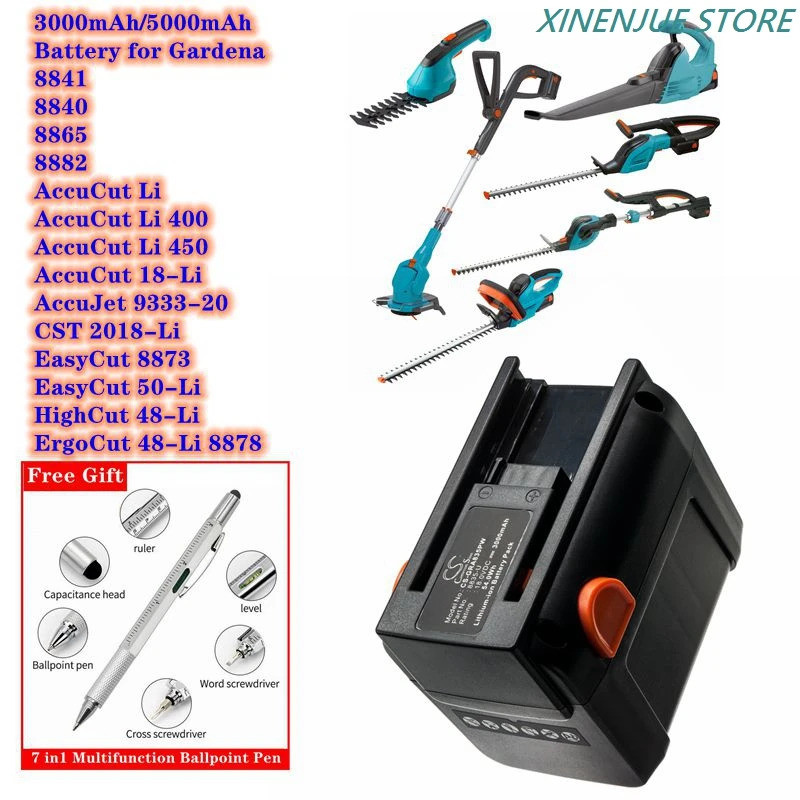 เครื่องมือทําสวนแบตเตอรี่ 8835-U,8839-20 สําหรับ Gardena 48-Li, 8840, 8841,8865,8882, 18-Li, Li 400,