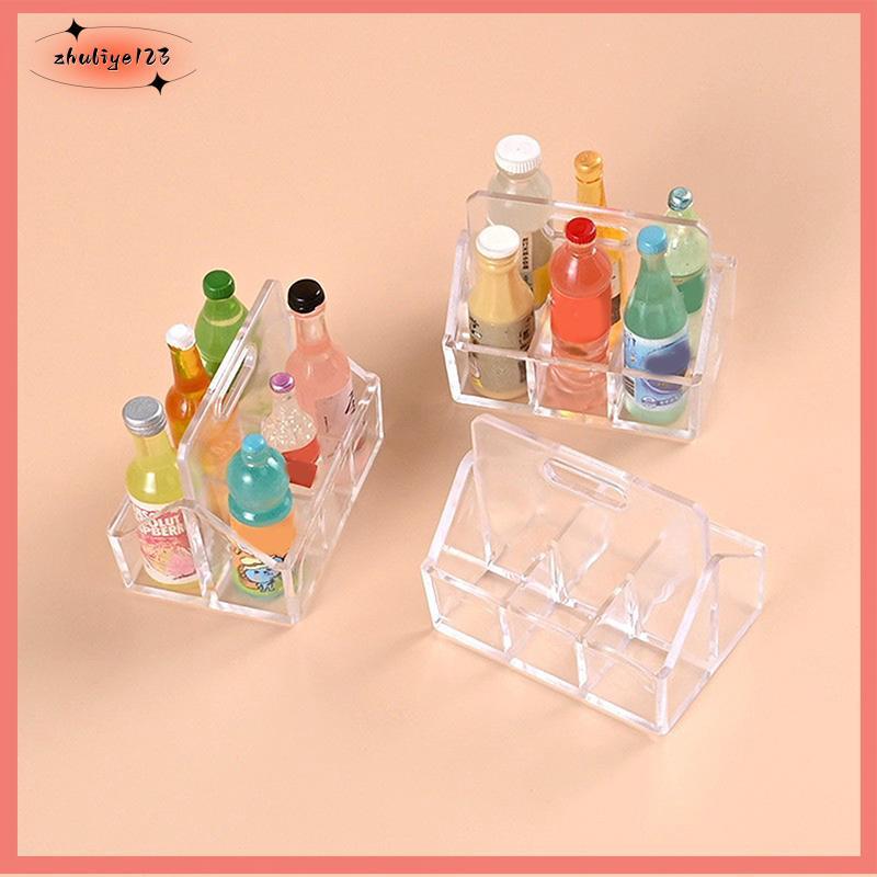 <จูลี่เย่123> 2ชิ้น/1เซ็ตมินิขวดเครื่องดื่มขวดนมฐานตกแต่งฉากอาหารเล่นบ้านตุ๊กตาของเล่นรุ่นดี