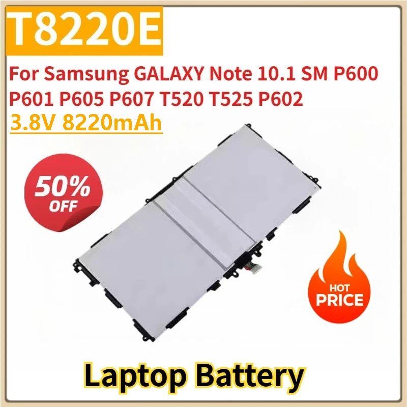 ใหม่เปลี่ยนแบตเตอรี่แท็บเล็ต 3.8V 8220mAh T8220E T8220C สําหรับ Samsung GALAXY หมายเหตุ 10.1 SM P600