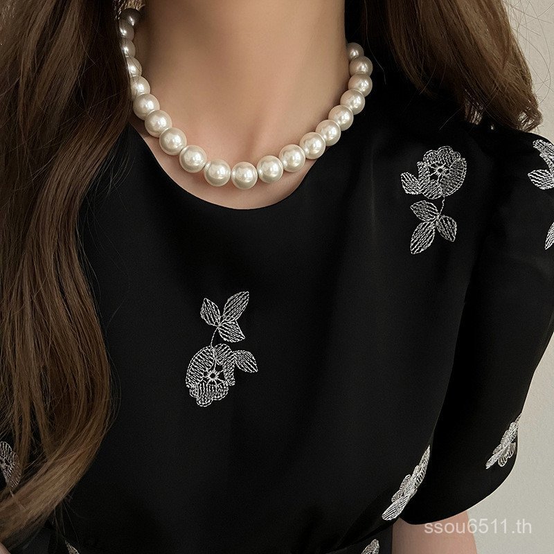 Niche Chain Fade Pearl สร้อยคอ Clavicle เครื่องประดับรู้สึกหรูหราลูกปัดคอง่ายไม่ร้อยอุปกรณ์เสริมหญิง