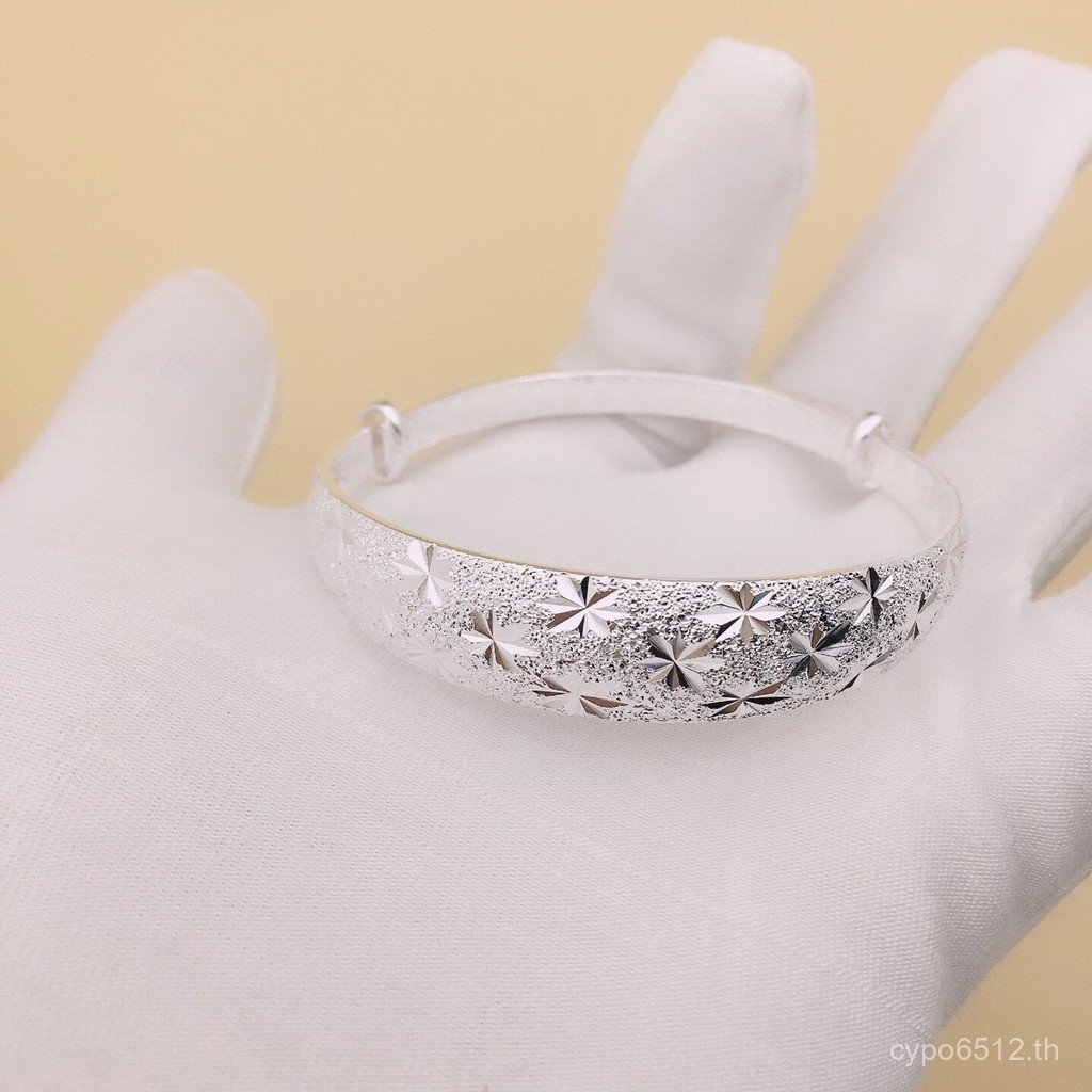 999 สร้อยข้อมือเลื่อนสําหรับผู้ใหญ่ขายส่งสร้อยข้อมือวันแม่ผู้สูงอายุของขวัญเงินแท้ Gypsophila QO9L