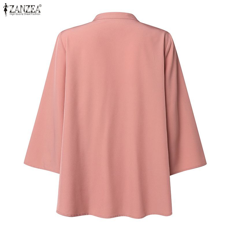 ZANZEA ซานเซีย เสื้อเบลาส์ทรงหลวมแขน 3/4 แบบลําลองเกาหลีสําหรับผู้หญิง — صورة 8