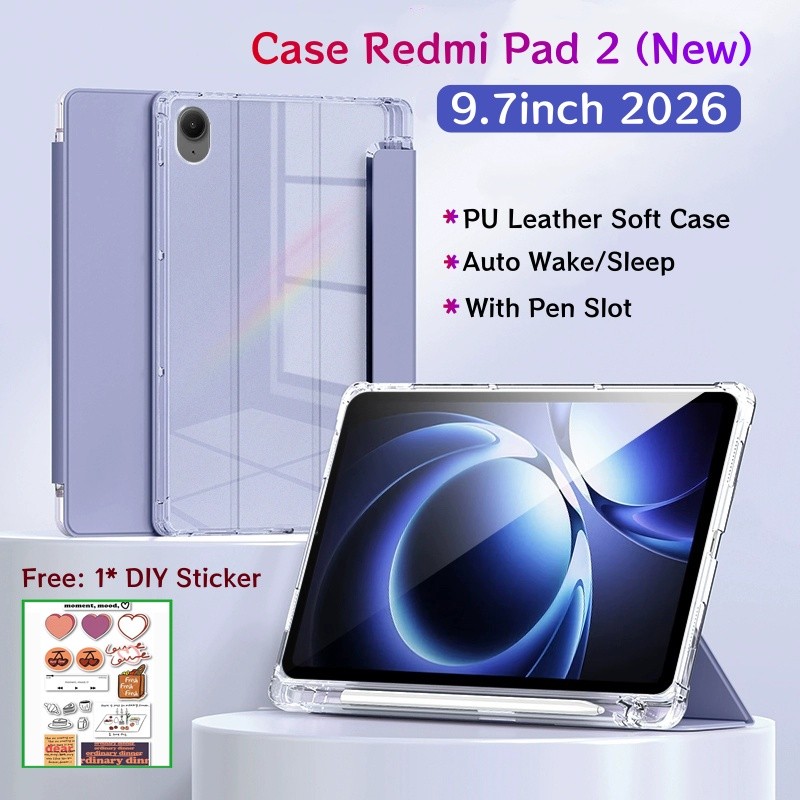 เคส Redmi Pad 2 9.7 นิ้ว 2026 ใหม่พร้อมช่องเสียบปากกาเคสแม่เหล็กสําหรับ Xiaomi Redmi Pad 2 ฝาครอบด้า
