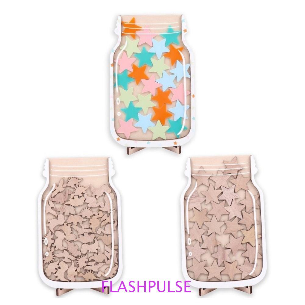 FLASHPULSE Positive Behavior Rewards Jar, ไม้การ์ตูนเด็ก Star Reward Jars, เชิญรางวัลพฤติกรรมที่ดี H