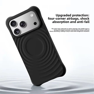 Wave Ripple รูปแบบซิลิโคนเหลวแม่เหล็กเคสโทรศัพท์สําหรับ IPhone 17 Pro Max Air 16 15 14 13 Pro Max Anti-Drop เกราะกันกระแทกปลอกนุ่ม