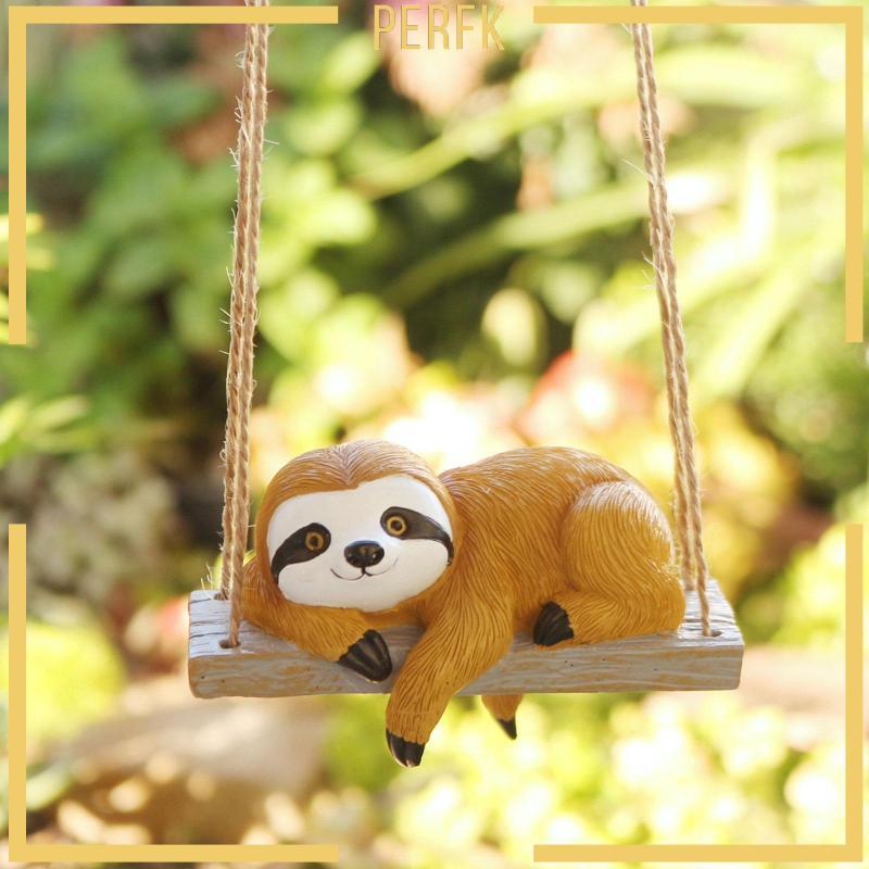 [Perfk] รูปปั้นแขวน Sloth ประติมากรรมตกแต่ง Sloth ตุ๊กตาสวน Sloth สําหรับตกแต่งสวน