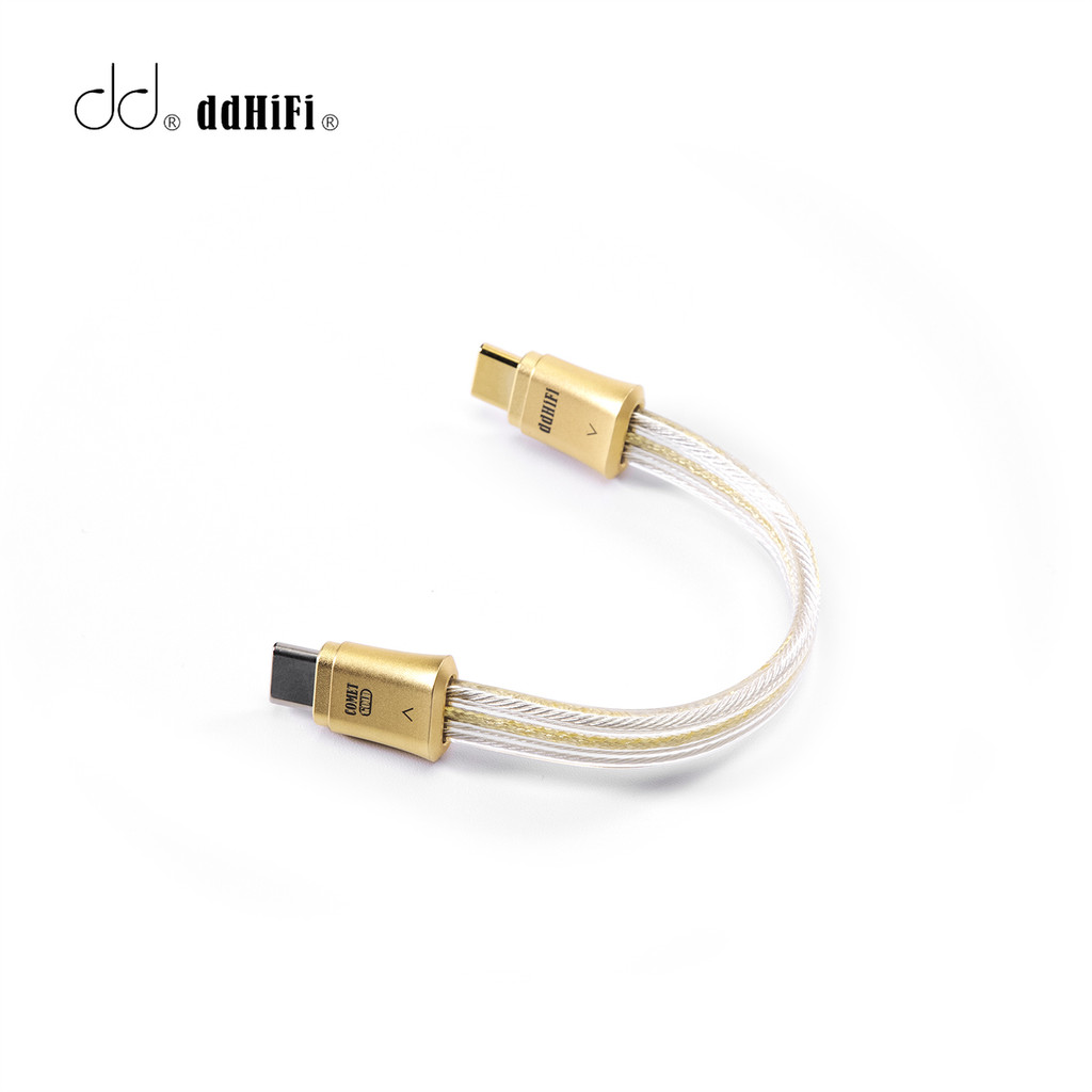 DdHiFi DD TC19CC Gold (จํานวนมาก) สายสัญญาณดิจิตอลเงินแท้สําหรับ HiFi DAC AMP,10 ซม./45 ซม./100 ซม.