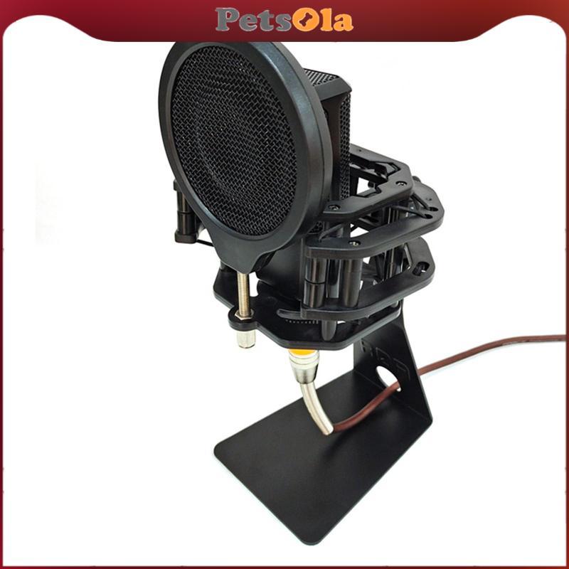 [PETSOLA] ขาตั้งไมโครโฟน Shock Mount Mic Mount Holder สําหรับการบันทึกการออกอากาศในสตูดิโอ