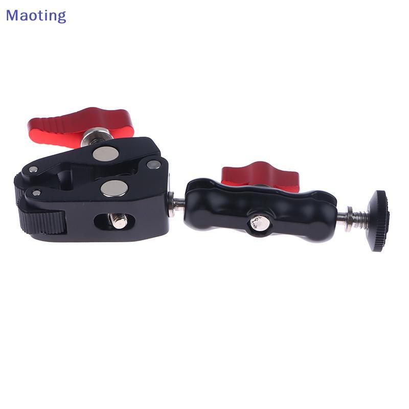 [MT] แคลมป์อลูมิเนียมอัลลอยด์พร้อมหัวบอลคู่ Magic Arm Clamp 1/4 3/8 รูสําหรับโทรศัพท์ Video Mount กล้อง Monitor ไฟ LED Mic