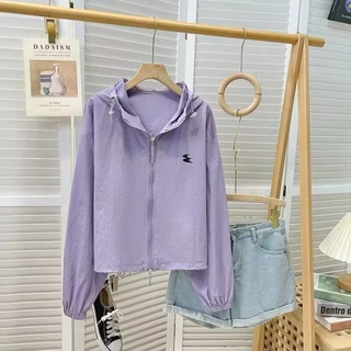 M-4XL เสื้อผ้ากันแดด UV UPF50+ เสื้อคลุมผู้หญิง เสื้อคลุมกันแดด เสื้อคลุมผ้าร่ม แขนยาวมีฮู้ด พร้อมส่ง