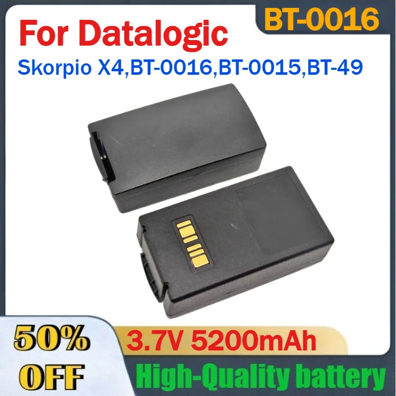 คุณภาพสูง 3.7V 5200mAh แบตเตอรี่ลิเธียมทดแทนสําหรับ Datalogic Skorpio X4,BT-0016,BT-0015,BT-49 แบตเต