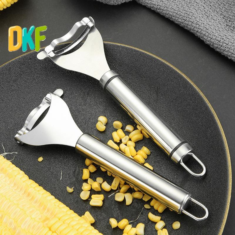 DKF-t Kitchen Corn Sheller สแตนเลสกบข้าวโพดในครัวเรือนเปลือกข้าวโพดคู่มือข้าวโพด Thresher Roe Deer ก