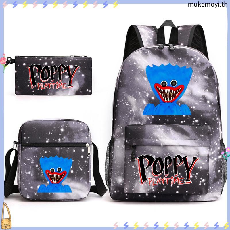 2022 New Arrival Huggy Wuggy Poppy Playtime Game Three-Piece Bag Set Shoulder Bag Backpack Pencil Ba
