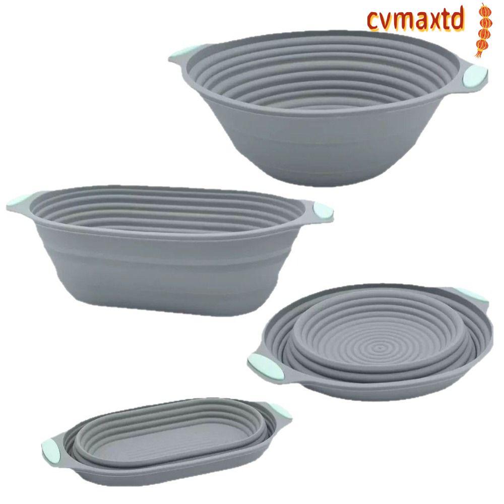 ICVMAX Banneton ชุด, Rotundity ตะกร้าเก็บขนมปังแบบพับได้, ภาชนะหมักซิลิโคนอุปกรณ์เครื่องมืออบ