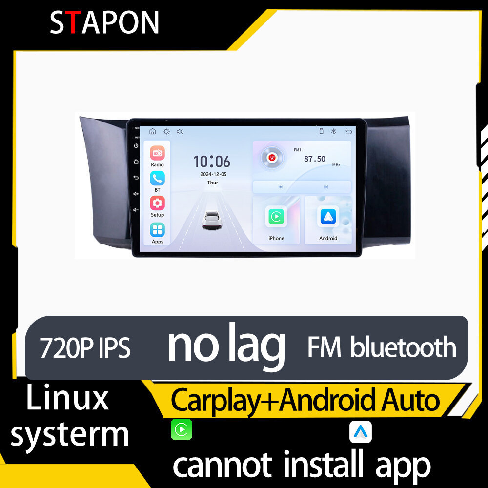 STAPON 9 นิ้วสําหรับ toyota 86 linux mp5 พร้อม carplay android auto fm 1280x720p ips หน้าจอ mirror l