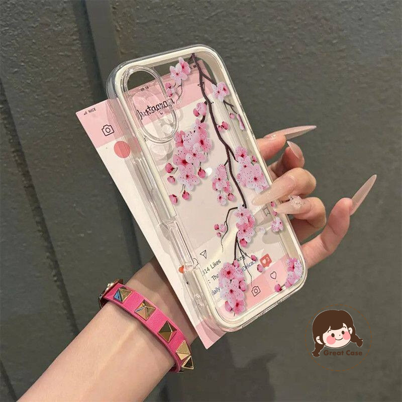 Elegant ดอกไม้สีชมพู 2in1 เคสโทรศัพท์สําหรับ Realme 15 9 Pro SE ความเร็ว 9i 8 8S 7 Narzo 50 30 Q5 Q5