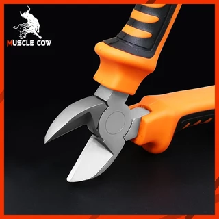 Muscle Cow คีม 6 นิ้ว / 8 นิ้ว คีมปากแบน คีมปากแหลม คีมปากเฉียง ตัวคีมทำจากเหล็กกล้าโครเมียมอัลลอย พื้นผิวเคลือบ