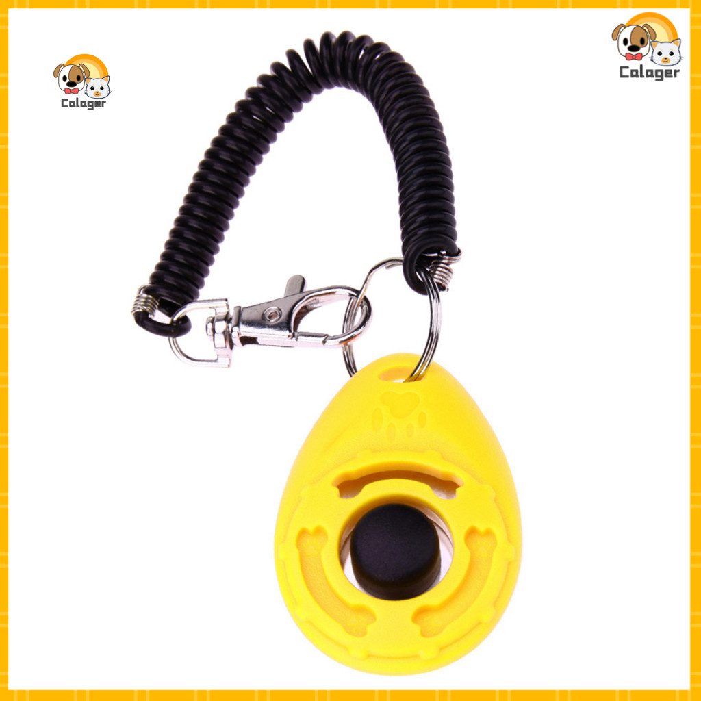 [Calager] Pet Trainer Oval Shape Elastic ABS Dog Training Clicker สําหรับกลางแจ้ง
