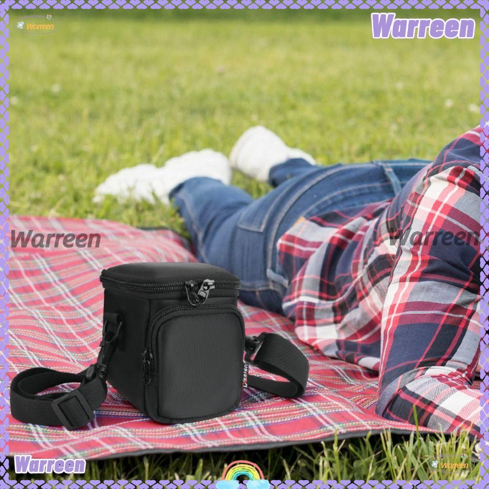 WARREEN Camera Storage ,พร้อมสายคล้องไหล่ Dual-pocket Travel Carrying Bag, Anti-fall Anti-scratch กั