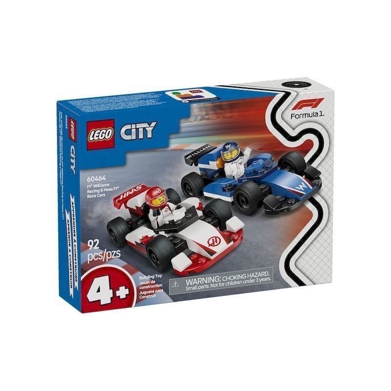 Lego 60464 City Series Williams Fleet และ Huss F1 รถแข่งของเล่นบล็อกตัวต่อ