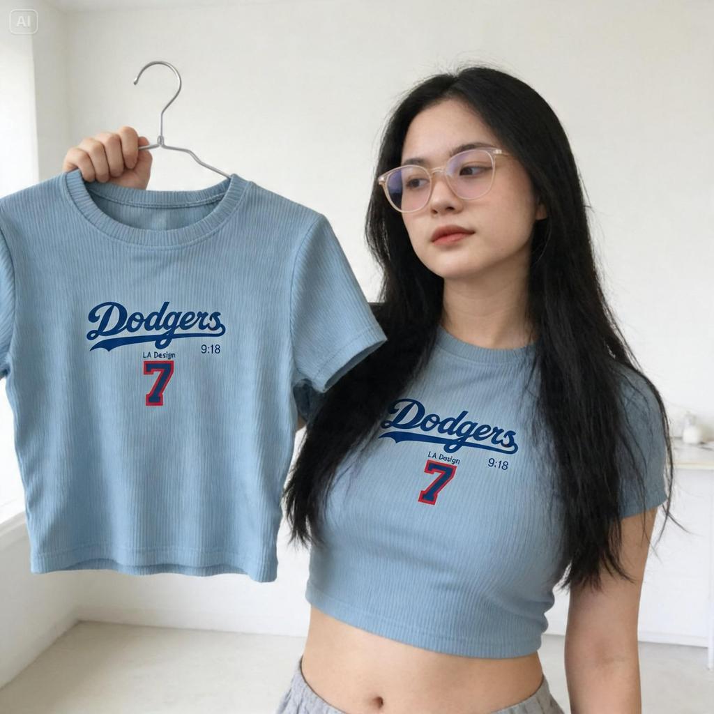 DOLLAR - เสื้อครอป DODGERS พรีเมี่ยม 7 ขนาด L และ XL JUMBO