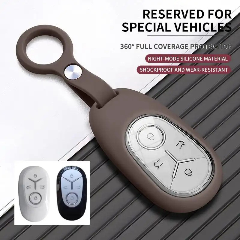 ที่หุ้มกุญแจรถ เหมาะสําหรับ Geely EX2 และ Geely e.MAS 5 เคสกุญแจซิลิโคนป้องกัน