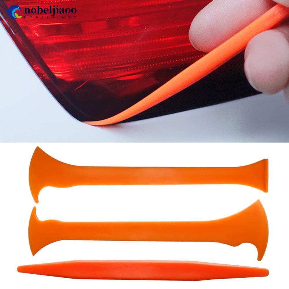 NOBELJIAOO 3 ชิ้นรถ Wrap Micro Stick ไม้กวาดหุ้มยางชุดมุม Scraper Curves Slot ไวนิล Gap ฟิล์มเครื่อง
