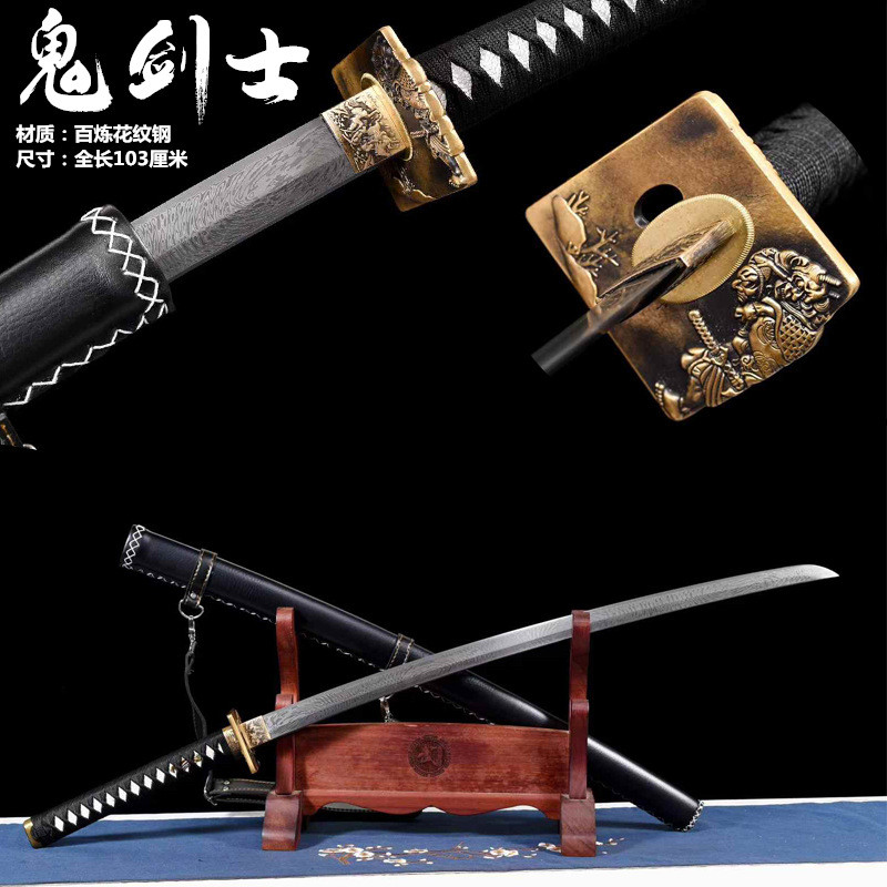 [Pre Order] ดาบซามูไร Katana งาน T10 Damascus จาก ญี่ปุ่น วัสดุเหล็กลาย ดาบตั้งโชว์ ไม่ลับคม