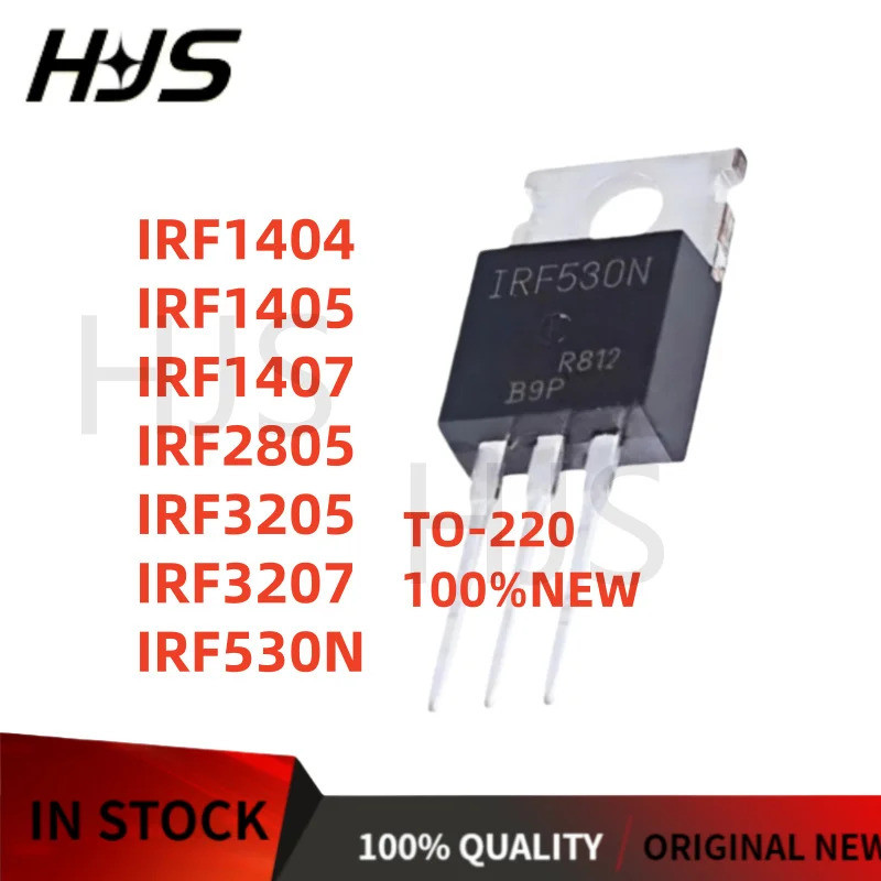10PCS IRF1404 IRF1405 IRF1407 IRF2805 IRF3205 IRF3207 IRF530N TO-220 ในสต็อกชิป ic mos VX67