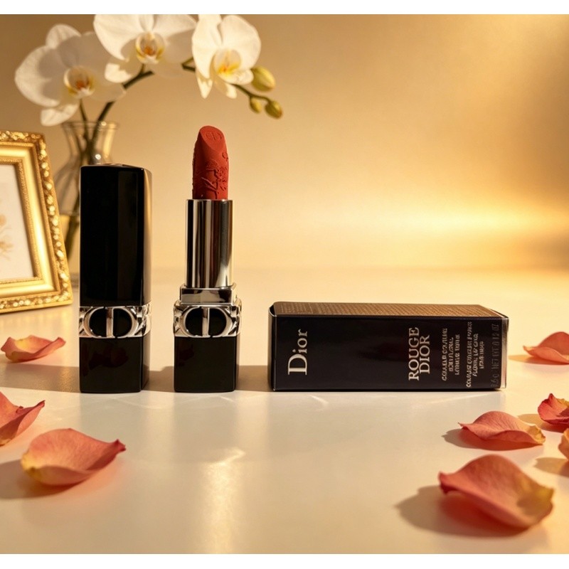Blue Gold Thin Tube Matte Lipstick ตัวอย่างชุดสองชิ้น 1.6g * 2, 226 #, 168 #Two-การผสมสีกํามะหยี่นุ่