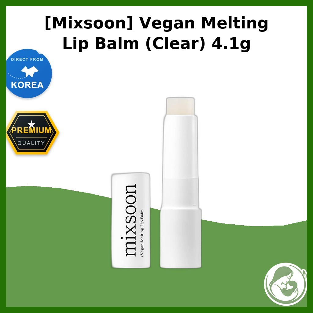 [Mixsoon] Vegan Melting Lip Balm (Clear) 4.1g / ลิปบาล์มเกาหลี / สูตรละลาย / ของแท้ 100% โดย Mom_Sou