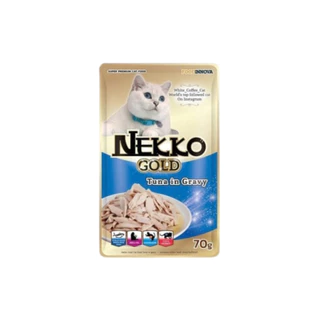 Nekko Gold เน็กโกะ โกลด์ อาหารเปียกแมว ทูน่าเนื้อขาว เกรดพรีเมียม สำหรับแมวทุกวัย เปียกแมว ซอง 70g