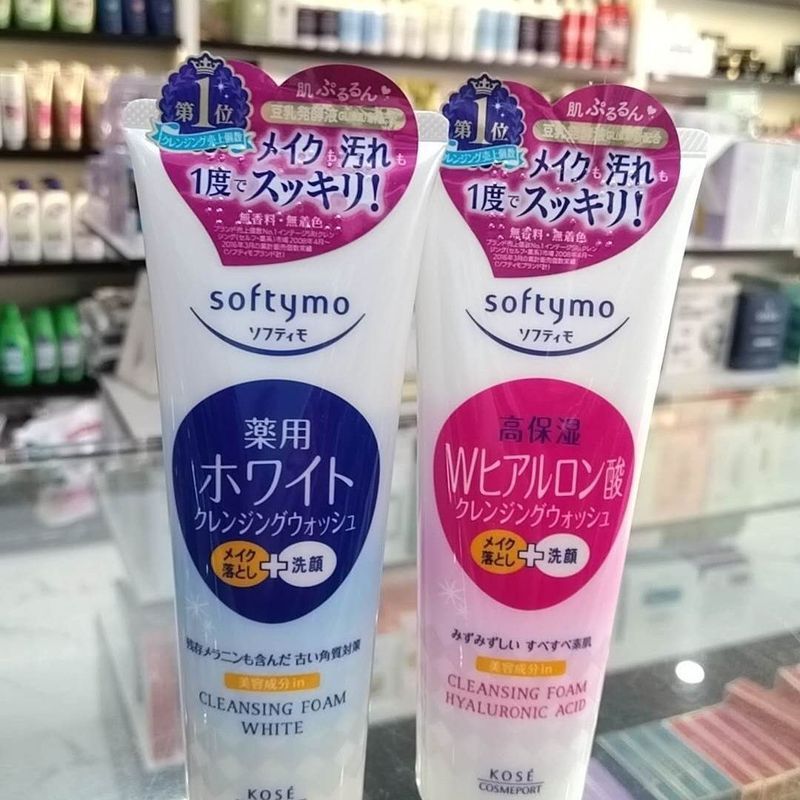Japan Kose Softymo Makeup Remover Cleanser 2 in 1 Foam Facial Cleanser Moisturizing Nourishing Impro