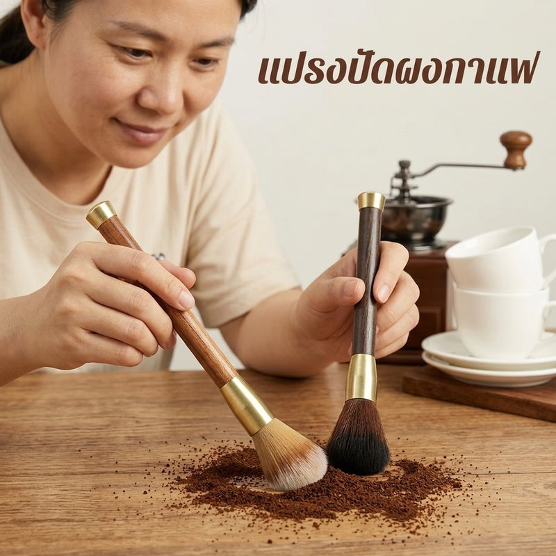 ไม้กาแฟแปรงเครื่องบดทําความสะอาดแปรงขนแปรงนุ่มผงมัทฉะคาเฟ่ใช้ในบ้าน