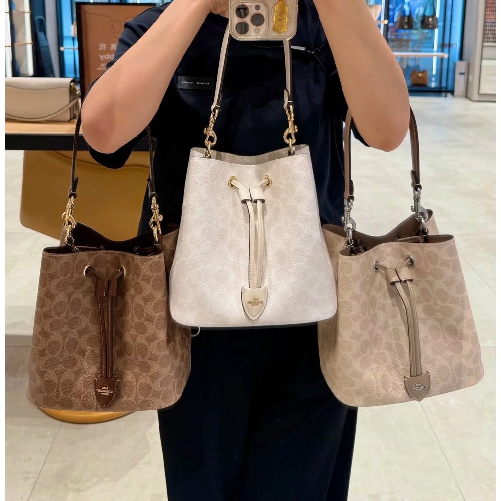 สไตล์ใหม่ CBH07 CBH06 Coach Bucket Bag Coach New Style Classic Presbyopic Rowan Drawstring Bucket Ba