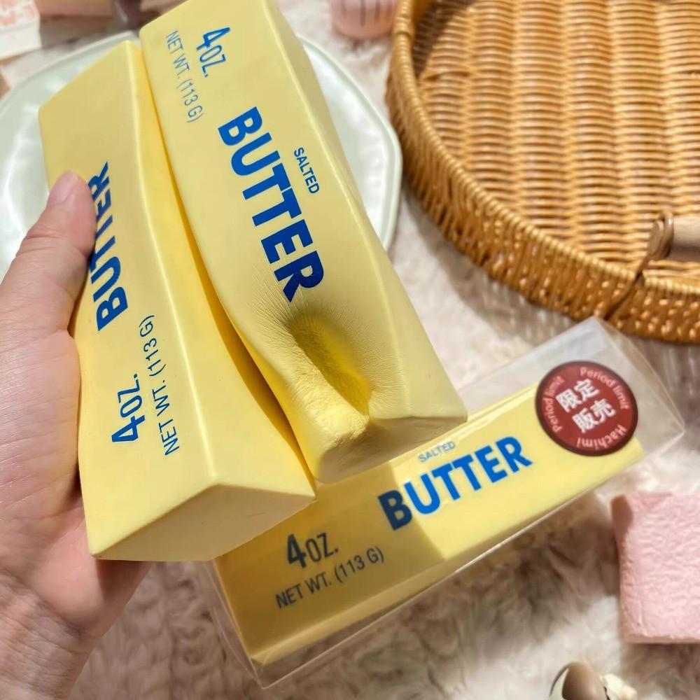 1PC Antistress Butter Stick ความเครียดและความวิตกกังวลบรรเทา Fidget ของเล่นช้า Rising Squishy Squeeze Elastic ชีส Stick Prank ของเล่น