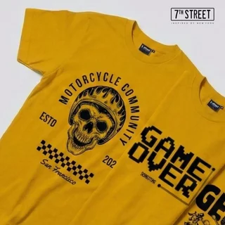 รวมลายเสื้อยืดคอกลมแขนสั้น 7ᵗʰ Street (Light) สีมัสตาร์ด สกรีนลายกราฟฟิค ทรงหลวม ไหล่ตก ไม่รัดตัว เนื้อผ้า 100% Cotto...