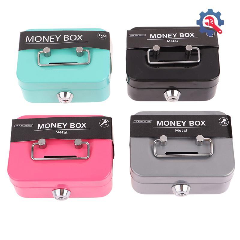 [GEX] Money Safe Box Mini Cash Box Metal Key Money Bank Small Security Lo Box Portable Sturdy Loable