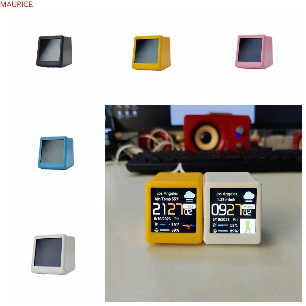 MAURICE นาฬิกาตั้งโต๊ะ WiFi,เวอร์ชันภาษาอังกฤษ LCD Digital Smart Weather Clock, Digital Decorative W