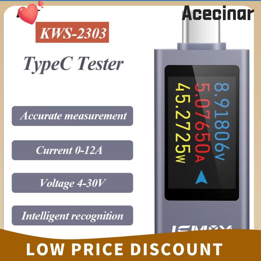 ACECINAR Power Meter Tester, PD DC 4-30V 0-12A Current และแรงดันไฟฟ้า Monitor, KWS-2303C แบตเตอรี่คว