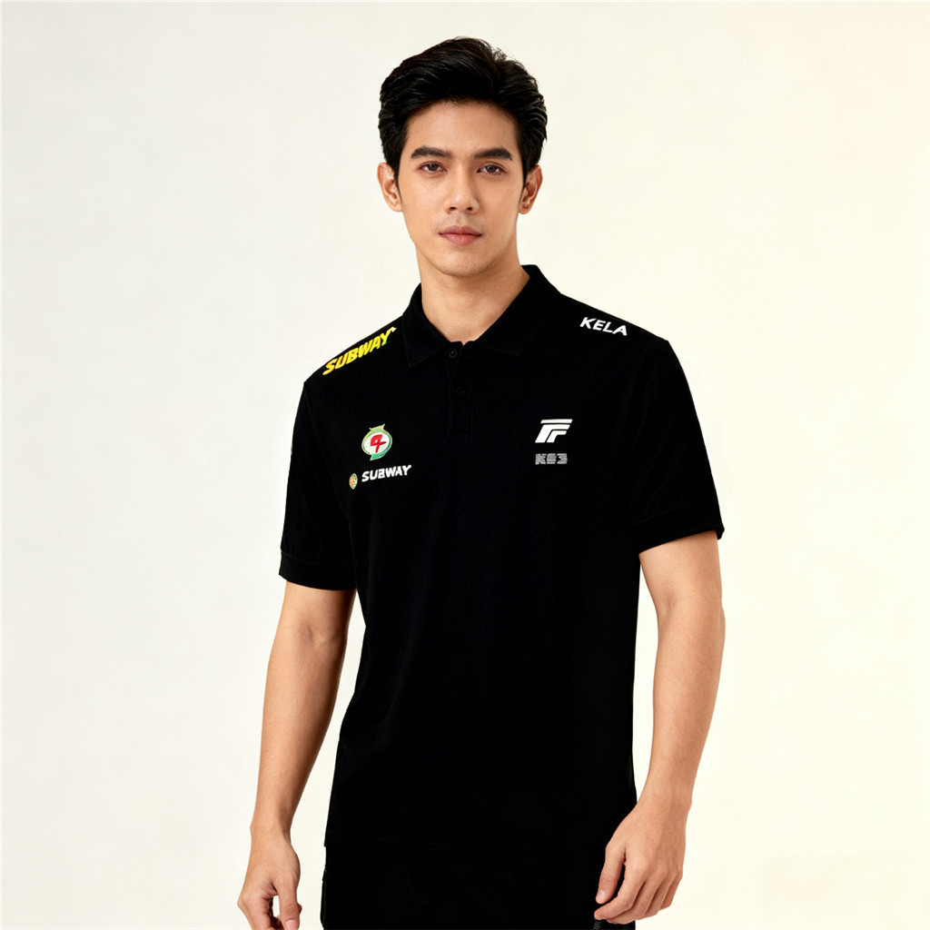 2026 MOTOGP เสื้อโปโลแขนสั้นผู้ชายสีดำ ชุดแข่งมอเตอร์ไซค์ ขนาด S-3XL